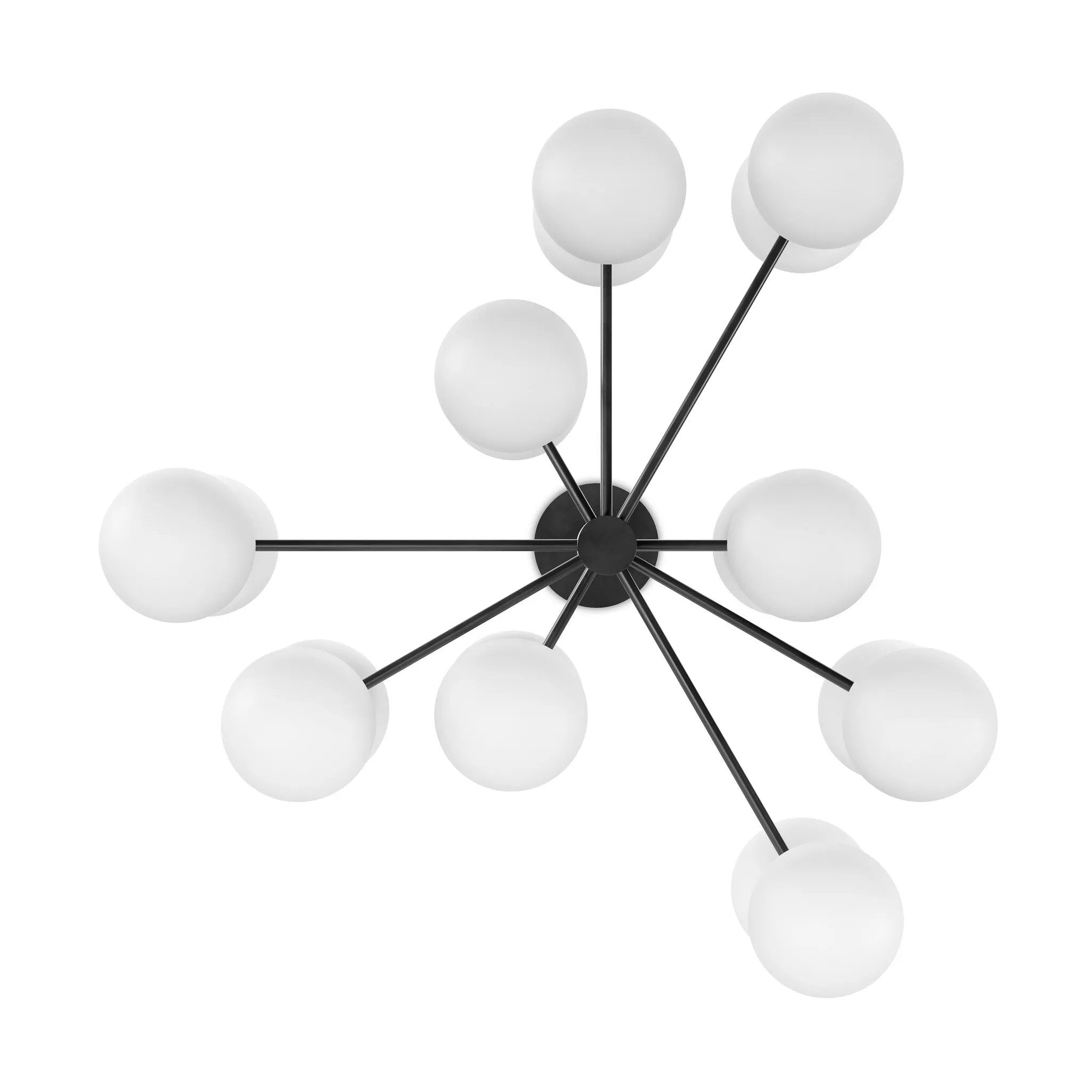 Featuring Zodiac Black Gunmetal Chandelier by Four Hands at Amethyst Home. Matte glass spheres seem to extend and reach across smooth brass rods. Each globe is individually blown, shaped and sculpted by hand through a one-hour process. Matte glass is specially manufactured to evenly diffuse light. The finish on the brass frame is achieved through a speciali. Amethyst Home provides interior design, new home construction design consulting, vintage area rugs, and lighting in the Park City metro area.