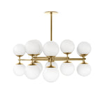 Featuring Zodiac Burnished Brass Chandelier by Four Hands at Amethyst Home. Matte glass spheres seem to extend and reach across smooth brass rods. Each globe is individually blown, shaped and sculpted by hand through a one-hour process. Matte glass is specially manufactured to evenly diffuse light. Brass and glass are 98% recyclable. Designed and sustainabl. Amethyst Home provides interior design, new home construction design consulting, vintage area rugs, and lighting in the Calabasas metro area.