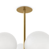Featuring Zodiac Burnished Brass Chandelier by Four Hands at Amethyst Home. Matte glass spheres seem to extend and reach across smooth brass rods. Each globe is individually blown, shaped and sculpted by hand through a one-hour process. Matte glass is specially manufactured to evenly diffuse light. Brass and glass are 98% recyclable. Designed and susta. Amethyst Home provides interior design, new home construction design consulting, vintage area rugs, and lighting in the Salt Lake City metro area.