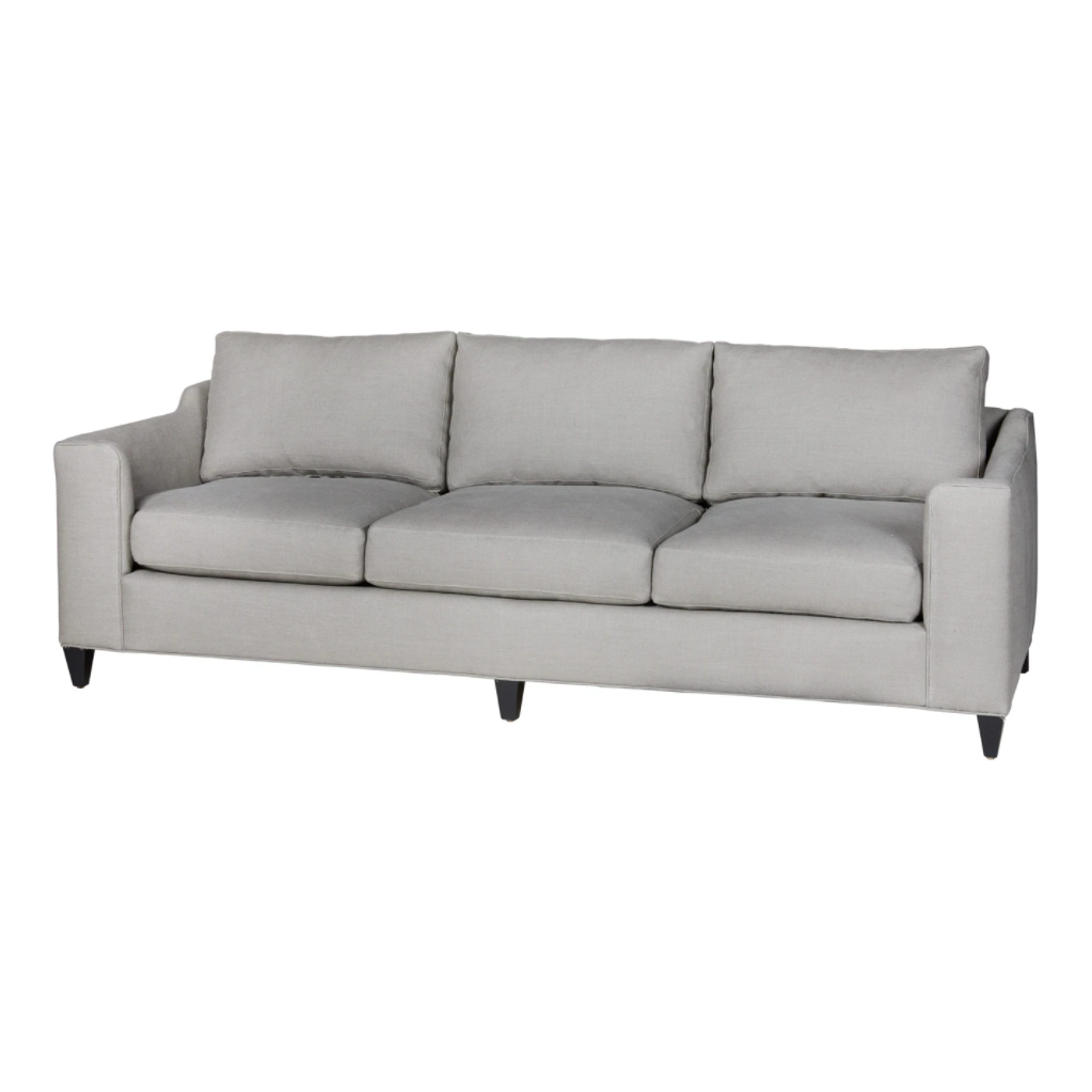 Featuring Gunner Upholstered 84" Sofa by Cisco Brothers at Amethyst Home. A chic, yet simple design, the Gunner Upholstered Sofa by Cisco Brothers boasts a streamlined frame supported by tapered legs. This sofa is beautifully detailed, with piping on the body and top stitch on cushions. It has a traditional yet sleek look, ideal for entertaining. Photographed. Amethyst Home provides interior design, new home construction design consulting, vintage area rugs, and lighting in the Omaha metro area.