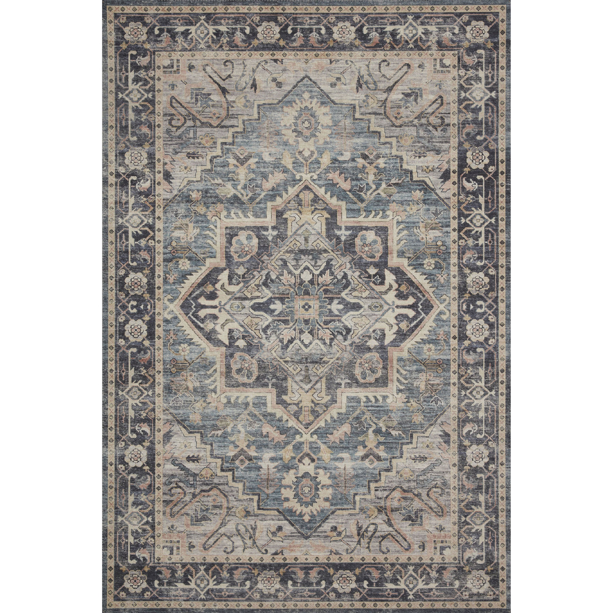 Tapis Hathaway bleu marine/multi