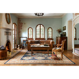 Featuring Heirloom Navy / Multi Hand-Knotted Rug by Loloi at Amethyst Home. Bring a touch of antiqued beauty into your home with our Heirloom collection. This 100% wool collection tastefully honors the art of hand knotted rugs from India. Heirloom evokes a sense of unique sophistication with its traditional Serapi rug color palettes and vintage design..  Amethyst Home provides interior design, new home construction design consulting, vintage area rugs, and lighting in the Winter Garden metro area.