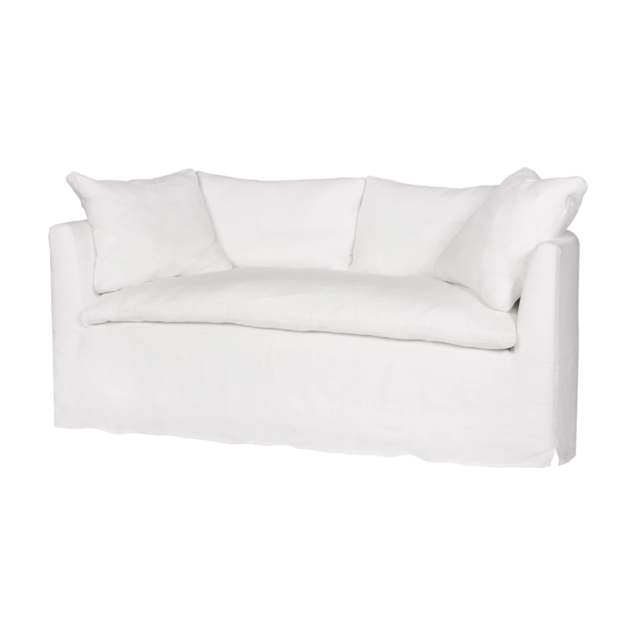 Featuring Havana Sofa Family by Cisco Brothers at Amethyst Home. This cozy Havana Sofa from Cisco Brothers is a wonderful addition to any room. The sofa features a gorgeous rounded frame with a slight taper to the front. This was instant swoon when we saw this at market. As shown slipcovered in Mariet White 100% linen fabric.
Havana 72" Loveseat: 72"W x 30H". Amethyst Home provides interior design, new home construction design consulting, vintage area rugs, and lighting in the Houston metro area.