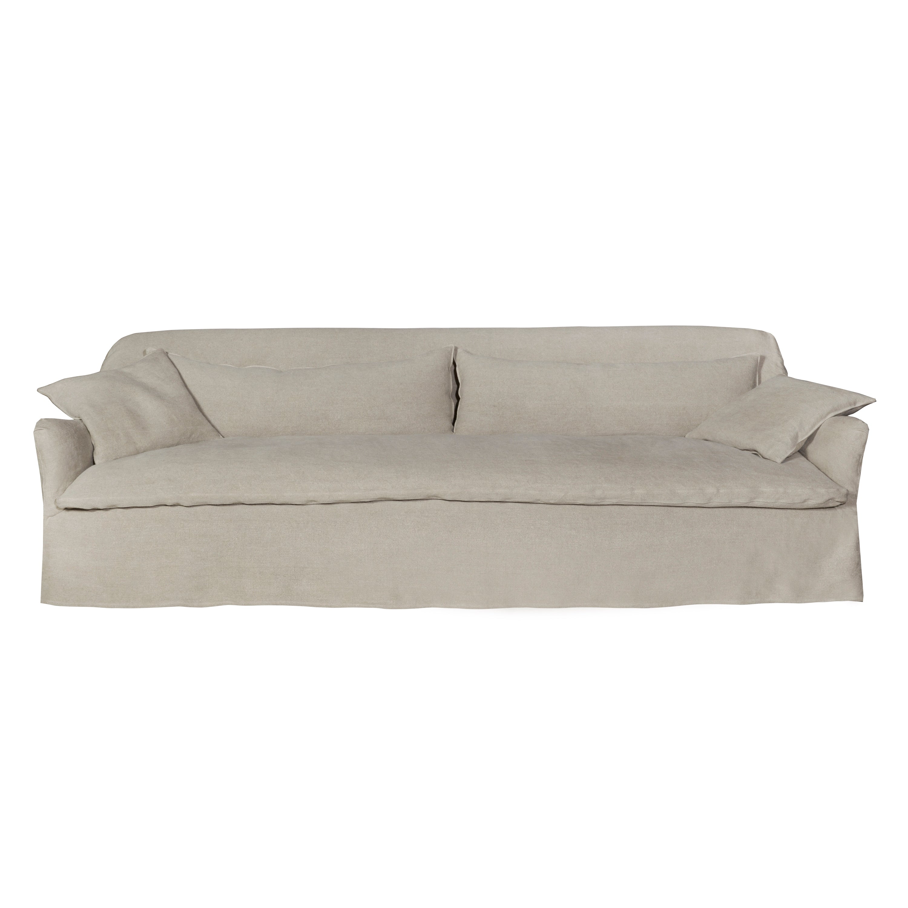 Featuring Hazel Sofa Family by Cisco Brothers at Amethyst Home. With pleats on the arms and a comfortable bench seat, the Hazel Sofa Family by Cisco Brothers effortlessly combines style and serenity. This sofa is guaranteed to make your living room look comfortable and cozy. Ideal spot to catch a breath during your weekday rush, or to enjoy a movie mar. Amethyst Home provides interior design, new home construction design consulting, vintage area rugs, and lighting in the Newport Beach metro area.