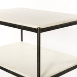 Featuring Tatum Nightstand - Hammered Gray by Four Hands at Amethyst Home. A luxe alternative to nightstands -- this Tatum marble nightstand is sophisticated, easy to style, and we love the proportions with a king sized bed.
Overall Dimensions: 25"W x 18"L x 26"H
Colors: Hammered Grey W/Clear Powder Coat, Polished White MarbleMaterials: Iron, Solid MarbleW.  Amethyst Home provides interior design, new home construction design consulting, vintage area rugs, and lighting in the Charlotte metro area.