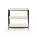 Featuring Tatum Nightstand - Hammered Gray by Four Hands at Amethyst Home. A luxe alternative to nightstands -- this Tatum marble nightstand is sophisticated, easy to style, and we love the proportions with a king sized bed.
Overall Dimensions: 25"W x 18"L x 26"H
Colors: Hammered Grey W/Clear Powder Coat, Polished White MarbleMaterials: Iron, Solid Marble.  Amethyst Home provides interior design, new home construction design consulting, vintage area rugs, and lighting in the Alpharetta metro area.