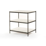 Featuring Tatum Nightstand - Hammered Gray by Four Hands at Amethyst Home. A luxe alternative to nightstands -- this Tatum marble nightstand is sophisticated, easy to style, and we love the proportions with a king sized bed.
Overall Dimensions: 25"W x 18"L x 26"H
Colors: Hammered Grey W/Clear Powder Coat, Polished White MarbleMaterials: Iron, Solid Mar.  Amethyst Home provides interior design, new home construction design consulting, vintage area rugs, and lighting in the Newport Beach metro area.