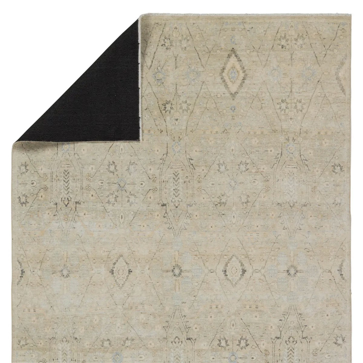 Featuring Boheme Maisie Rug by Jaipur Living at Amethyst Home. The Boheme Maisie Rug brings vintage inspiration to life with ornate, worldly designs and a timeless distress effect. The Maisie area rug boasts a Persian-inspired center medallion, short fringe and detail-rich border in a navy, cream, gray, and pastel green colorway. This zero-pile rug is printed on cotton, polyester, and . Amethyst Home provides interior design services, furniture, rugs, and lighting in the Salt Lake City metro area.