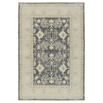 Featuring Boheme Pia Rug by Jaipur Living at Amethyst Home. The Boheme Pia Rug brings vintage inspiration to life with ornate, worldly designs and a timeless distress effect. The Pia area rug boasts a Persian-inspired center medallion, short fringe and detail-rich border in a navy, cream, gray, and pastel green colorway. This zero-pile rug is printed on cotton, polyester, and soft chenille for. Amethyst Home provides interior design services, furniture, rugs, and lighting in the Dallas metro area.