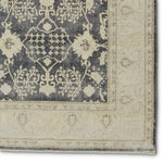 Featuring Boheme Pia Rug by Jaipur Living at Amethyst Home. The Boheme Pia Rug brings vintage inspiration to life with ornate, worldly designs and a timeless distress effect. The Pia area rug boasts a Persian-inspired center medallion, short fringe and detail-rich border in a navy, cream, gray, and pastel green colorway. This zero-pile rug is printed on cotton, polyester, and soft chenille for . Amethyst Home provides interior design services, furniture, rugs, and lighting in the Omaha metro area.