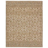 Featuring Cardamom Sarang Rug by Jaipur Living at Amethyst Home. The hand-tufted Cardamom Sarang boasts vivid jewel tones and uniquely distressed Turkish motifs, crafted to emulate traditional sun-faded, vintage designs. The Sarang rug showcases a floral trellis motif in a mix of warm and earthy hues including brown, gold, cream, beige, and hints of blue. I. Amethyst Home provides interior design, new home construction design consulting, vintage area rugs, and lighting in the San Diego metro area.