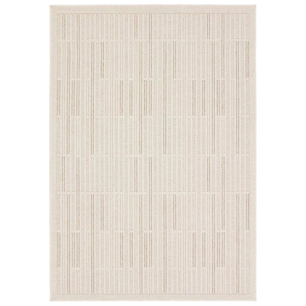 Featuring Continuum Quantum Rug by Jaipur Living at Amethyst Home. The Continuum collection brings the classic sisal look to outdoor spaces and high-traffic indoor areas. The soft Axiom design features an abstract, geometric pattern with cream high-low pile for added dimension. The polypropylene fibers are stain and water resistant for an easy-care accent piec. Amethyst Home provides interior design, new home construction design consulting, vintage area rugs, and lighting in the Boston metro area.