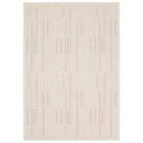 Featuring Continuum Quantum Rug by Jaipur Living at Amethyst Home. The Continuum collection brings the classic sisal look to outdoor spaces and high-traffic indoor areas. The soft Axiom design features an abstract, geometric pattern with cream high-low pile for added dimension. The polypropylene fibers are stain and water resistant for an easy-care accent piec. Amethyst Home provides interior design, new home construction design consulting, vintage area rugs, and lighting in the Boston metro area.