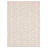 Featuring Continuum Cardinal Rug by Jaipur Living at Amethyst Home. The Continuum collection brings the classic sisal look to outdoor spaces and high-traffic indoor areas. The soft Axiom design features an abstract, geometric pattern with cream high-low pile for added dimension. The polypropylene fibers are stain and water resistant for an easy-care accent pi. Amethyst Home provides interior design, new home construction design consulting, vintage area rugs, and lighting in the Houston metro area.