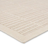 Featuring Continuum Quantum Rug by Jaipur Living at Amethyst Home. The Continuum collection brings the classic sisal look to outdoor spaces and high-traffic indoor areas. The soft Axiom design features an abstract, geometric pattern with cream high-low pile for added dimension. The polypropylene fibers are stain and water resistant for an easy-care accent piece. Amethyst Home provides interior design, new home construction design consulting, vintage area rugs, and lighting in the Omaha metro area.