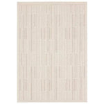 Featuring Continuum Quantum Rug by Jaipur Living at Amethyst Home. The Continuum collection brings the classic sisal look to outdoor spaces and high-traffic indoor areas. The soft Axiom design features an abstract, geometric pattern with cream high-low pile for added dimension. The polypropylene fibers are stain and water resistant for an easy-care accent pie. Amethyst Home provides interior design, new home construction design consulting, vintage area rugs, and lighting in the Seattle metro area.