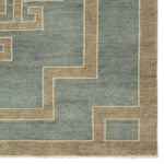 Featuring Cyprus Kyrenia Blue Hand-Knotted Rug by Jaipur Living at Amethyst Home. The hand-knotted Cyprus collection showcases a modern representation of vintage Kars designs with clean-lined geometric details and fresh colorways. The blue, sage, and cream Kyrenia design delights with an antique medallion pattern and a similarly styled border. Low pile and naturally stain resista. Amethyst Home provides interior design, new construction, custom furniture, and area rugs in the Charlotte metro area.