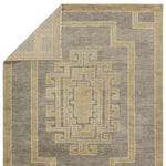 Featuring Cyprus Gray Kyrenia Hand-Knotted Rug by Jaipur Living at Amethyst Home. The hand-knotted Cyprus collection showcases a modern representation of vintage Kars designs with clean-lined geometric details and fresh colorways. The gray, sage, and cream Kyrenia design delights with an antique medallion pattern and a similarly styled border. Low pile and naturally stain resista. Amethyst Home provides interior design, new construction, custom furniture, and area rugs in the Calabasas metro area.