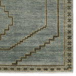 Featuring Cyprus Paphos Hand-Knotted Rug by Jaipur Living at Amethyst Home. The hand-knotted Cyprus collection showcases a modern representation of vintage Kars designs with clean-lined geometric details and fresh colorways. The blue, gray and sage green Paphos design delights with a minimalistic medallion pattern and a similarly styled border. Low pile and naturally stain resist. Amethyst Home provides interior design, new construction, custom furniture, and area rugs in the Charlotte metro area.
