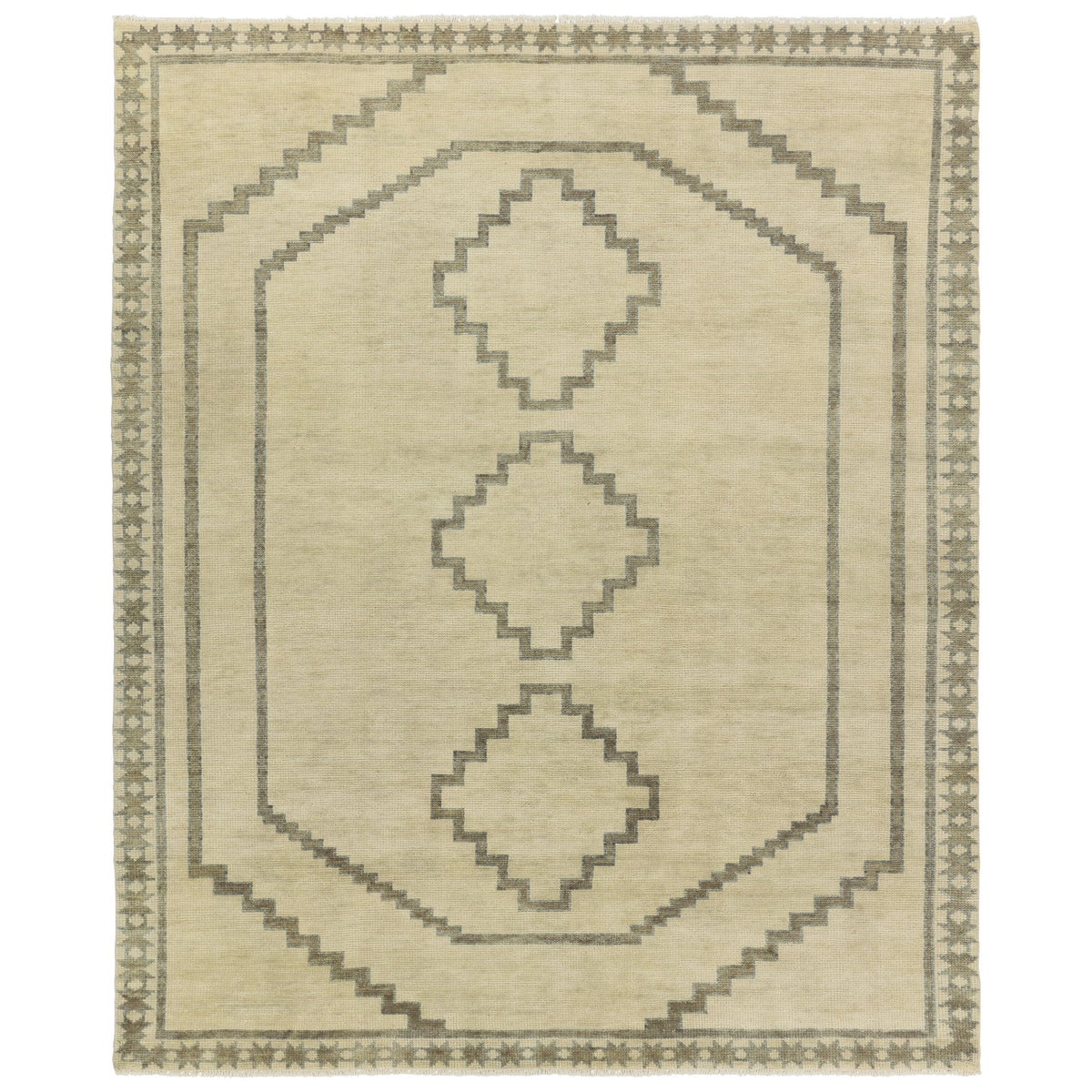 Tapis noué à la main Paphos vert Chypre