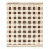Featuring Desouk Berkshire Hand-Knotted Rug by Jaipur Living at Amethyst Home. The Desouk Berkshire melds modern allure with the global vibes of Morocco. The Berkshire hand-knotted rug showcases a geometric grid pattern with contrasting brown, cream, and tan tones. This handcrafted rug boasts plush, cut wool pile that pairs beautifully with braided tas. Amethyst Home provides interior design, new home construction design consulting, vintage area rugs, and lighting in the Salt Lake City metro area.