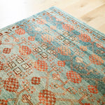 Featuring Eden Anemone Hand-Knotted Rug by Jaipur Living at Amethyst Home. The Eden Anemone pairs fresh, vibrant colors with provincial Persian motifs for the perfect blend of new and time-honored. This hand-knotted wool rug features a hand-sheared quality that lends the design a perfectly vintage and a lovingly worn look. The vibrant tones of the Anemone r. Amethyst Home provides interior design, new home construction design consulting, vintage area rugs, and lighting in the Charlotte metro area.
