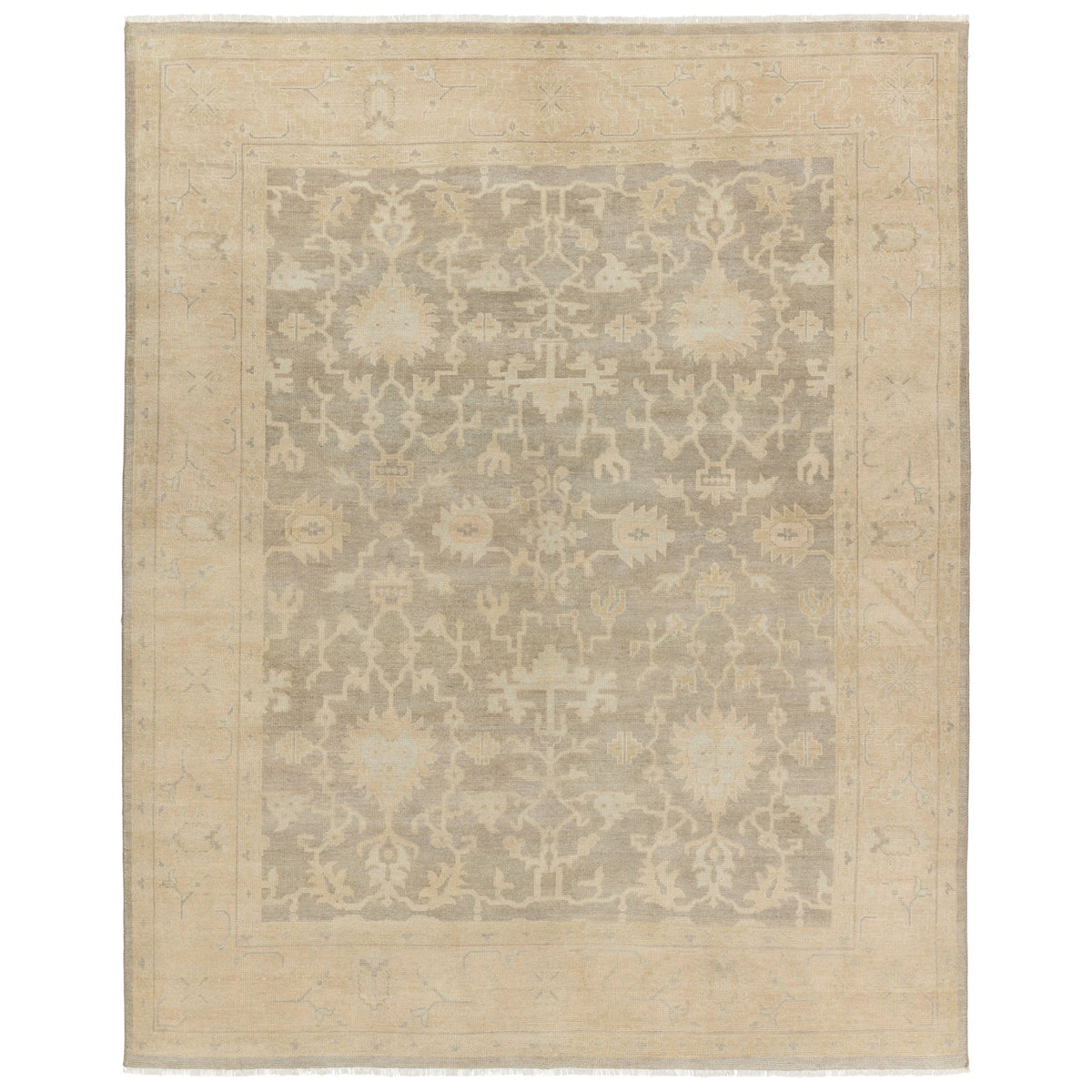 Eloquent Beige Verity Hand-Knotted Rug