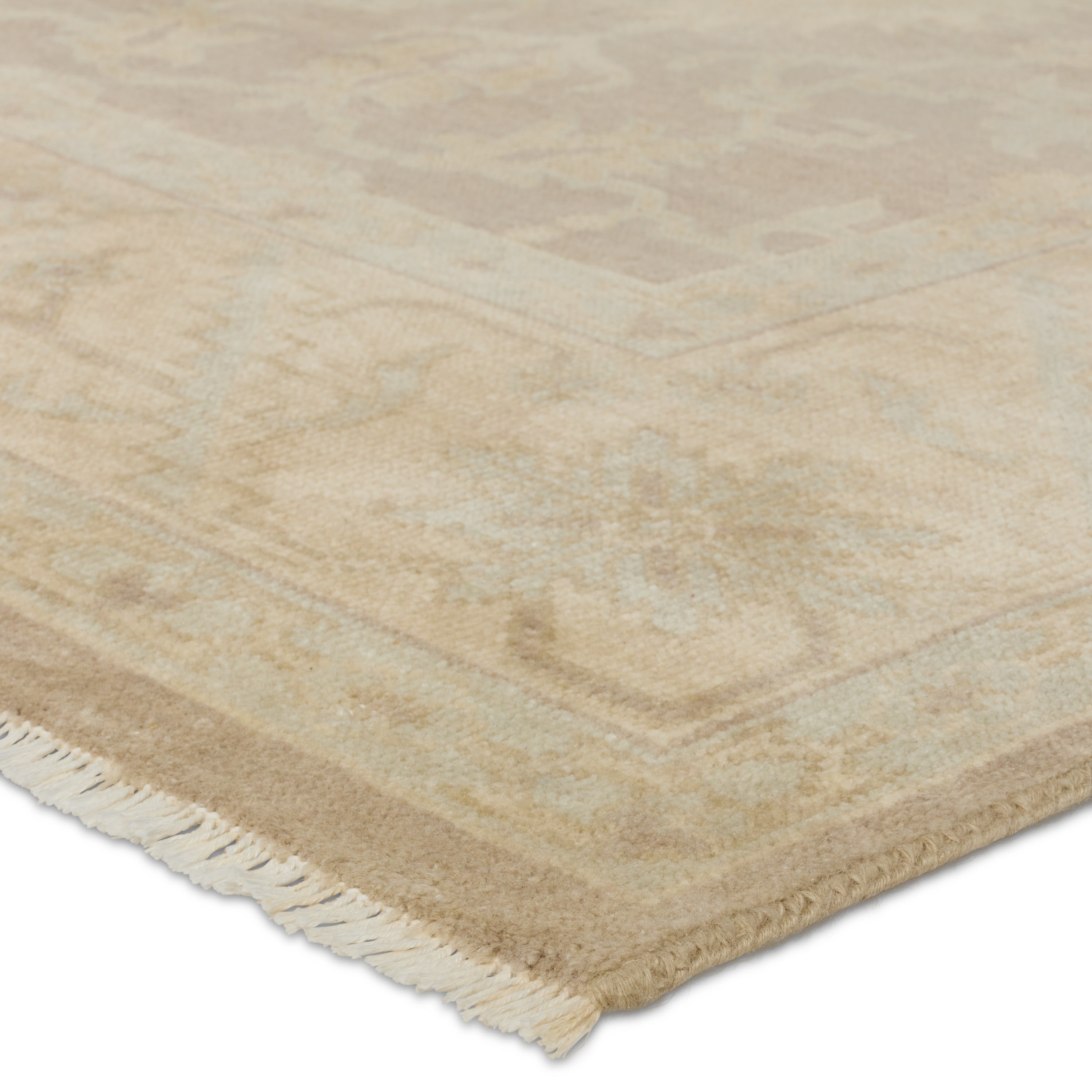 Featuring Eloquent Cream Verity Hand-Knotted Rug by Jaipur Living at Amethyst Home. The Eloquent collection emanates traditional elegance, lending a soft and serene look to transitional homes. The Verity area rug features a faded Oushak design in blue, gray, and green tones. This hand-knotted wool and viscose rug grounds living spaces with a classic, earthy look. Crafted of du. Amethyst Home provides interior design, new construction, custom furniture, and area rugs in the Laguna Beach metro area.