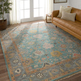 Featuring Everly Aloft Hand-Knotted Rug by Jaipur Living at Amethyst Home. The updated traditional Everly collection features Oushak-inspired designs in whimsical color palettes. The Aloft design features a lively colorway of blue, pink, yellow, navy, cream, peach, and taupe. This hand-knotted wool rug anchors living spaces with a fresh take on vintage style. The low, easy-care . Amethyst Home provides interior design, new construction, custom furniture, and area rugs in the Des Moines metro area.