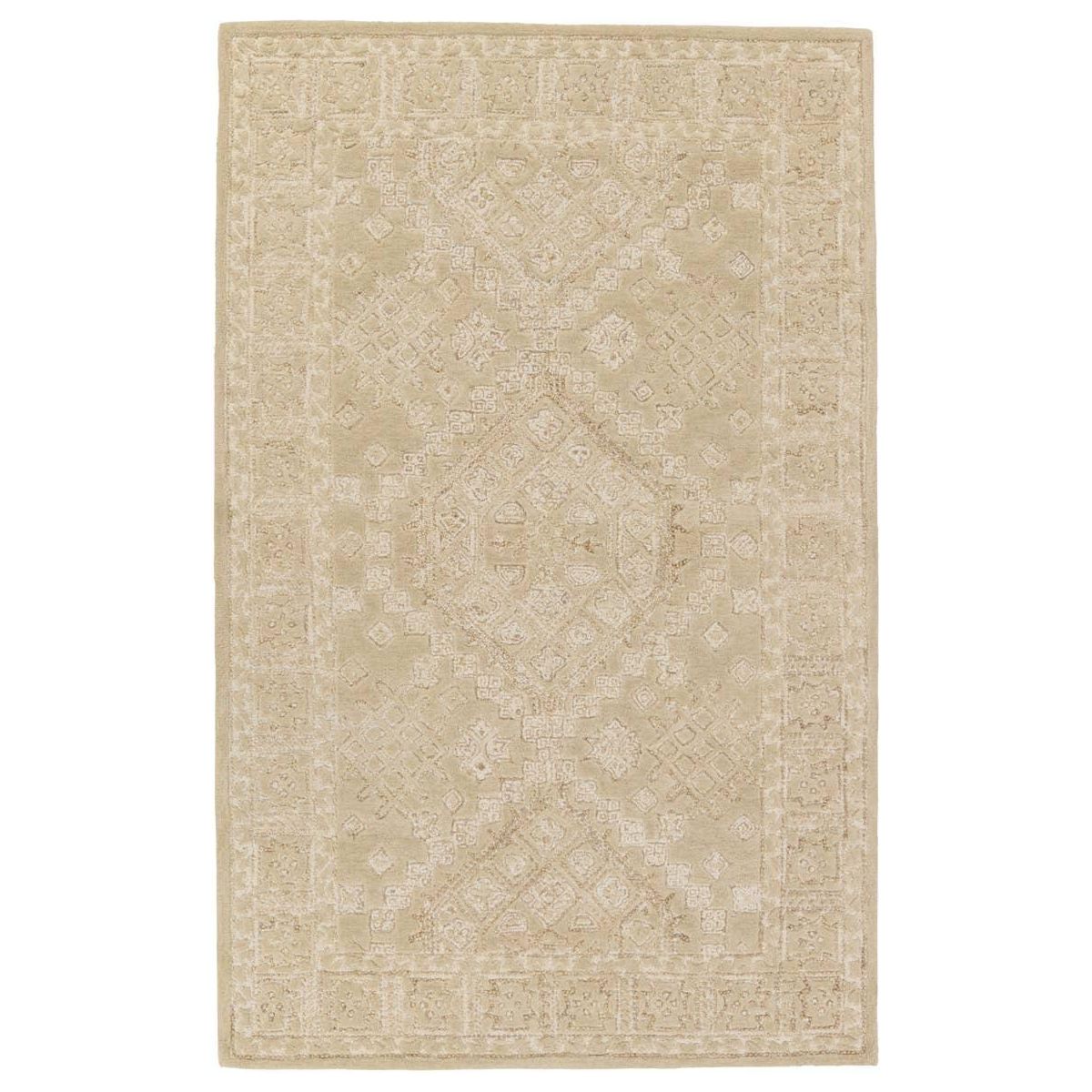 Featuring Farryn Tomoe Rug by Jaipur Living at Amethyst Home. The Farryn Tomoes boasts masterfully hand-tufted designs with stunning detail and versatile colorways. The Tomoe rug features a tribal-inspired center medallion in warm hues of tan and cream. This transitional design is crafted of durable wool and complements a variety of styles, from global to rusti. Amethyst Home provides interior design, new home construction design consulting, vintage area rugs, and lighting in the Miami metro area.