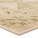 Featuring Gallant Enfield Hand-Knotted Rug by Jaipur Living at Amethyst Home. The updated traditional Gallant Enfield is an assortment of beautifully colored hand-knotted designs. The Enfield area rug showcases a vintage-inspired bordered medallion design in on-trend green, cream, light blue, and tan tones, stunningly distressed for texture and antiquity. C. Amethyst Home provides interior design, new home construction design consulting, vintage area rugs, and lighting in the San Diego metro area.
