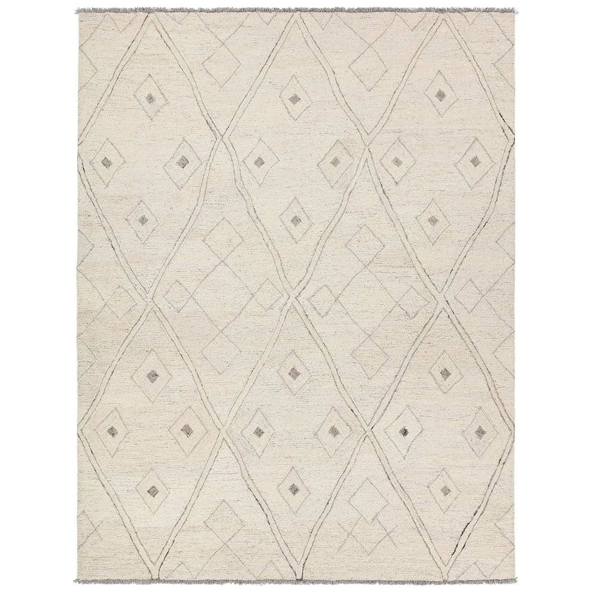 Featuring Hadi Ismael Rug by Jaipur Living at Amethyst Home. The hand-tufted Hadi Ismael introduces fresh looks inspired by modern Moroccan patterns and neutral colorways. The Ismael design features overlapping stripes in cream and gray hues. Short, gray fringe and 100% wool pile adds to the global appeal. This rug is naturally stain-resistant and works best in. Amethyst Home provides interior design, new home construction design consulting, vintage area rugs, and lighting in the Miami metro area.