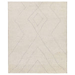 Featuring Indira Laverna Hand-Knotted Rug by Jaipur Living at Amethyst Home. Rich in detail and plush underfoot, the Indira Laverna is made up of neutral-toned modern Moroccan styles. The Laverna area rug features a slight sheen and luxurious hand-knotted construction of natural wool and viscose. A light trellis design provides geometric interest in a silver-b. Amethyst Home provides interior design, new home construction design consulting, vintage area rugs, and lighting in the Austin metro area.