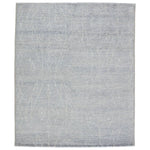 Featuring Indira Ristra Hand-Knotted Rug by Jaipur Living at Amethyst Home. Rich in detail and plush underfoot, the Indira Ristra is made up of neutral-toned modern Moroccan styles. The Ristra area rug features a slight sheen and luxurious hand-knotted construction of natural wool and viscose. A soft trellis design provides geometric interest in an ivo. Amethyst Home provides interior design, new home construction design consulting, vintage area rugs, and lighting in the Salt Lake City metro area.