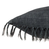 Featuring Jemina Dark Slate Pillow by Jaipur Living at Amethyst Home. The Jemina Dark Slate Pillow boasts an assortment of relaxed linen designs with rustic-style knotted tassels lining the sides. The comfortable Majere throw pillow delights with a bold navy hue and subtle bohemian vibe that perfectly accents sofas, chairs, and beds alike. This casual yet sophisticated pillow thrives in indoor . Amethyst Home provides interior design services, furniture, rugs, and lighting in the Omaha metro area.