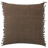 Featuring Jemina Pinecone Pillow by Jaipur Living at Amethyst Home. The Jemina Pinecone Pillow boasts an assortment of relaxed linen designs with rustic-style knotted tassels lining the sides. The comfortable Majere throw pillow delights with a cozy brown hue and subtle bohemian vibe that perfectly accents sofas, chairs, and beds alike. This casual yet sophisticated pillow thrives in indo. Amethyst Home provides interior design services, furniture, rugs, and lighting in the Kansas City metro area.