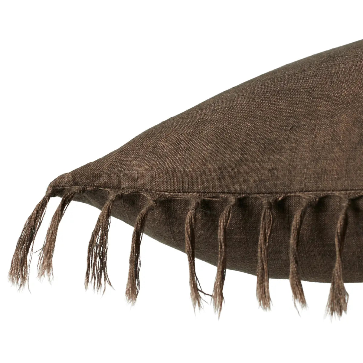 Featuring Jemina Pinecone Pillow by Jaipur Living at Amethyst Home. The Jemina Pinecone Pillow boasts an assortment of relaxed linen designs with rustic-style knotted tassels lining the sides. The comfortable Majere throw pillow delights with a cozy brown hue and subtle bohemian vibe that perfectly accents sofas, chairs, and beds alike. This casual yet sophisticated pillow thrives in indoor spa. Amethyst Home provides interior design services, furniture, rugs, and lighting in the Omaha metro area.