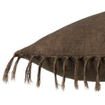 Featuring Jemina Pinecone Pillow by Jaipur Living at Amethyst Home. The Jemina Pinecone Pillow boasts an assortment of relaxed linen designs with rustic-style knotted tassels lining the sides. The comfortable Majere throw pillow delights with a cozy brown hue and subtle bohemian vibe that perfectly accents sofas, chairs, and beds alike. This casual yet sophisticated pillow thrives in indoor spa. Amethyst Home provides interior design services, furniture, rugs, and lighting in the Omaha metro area.