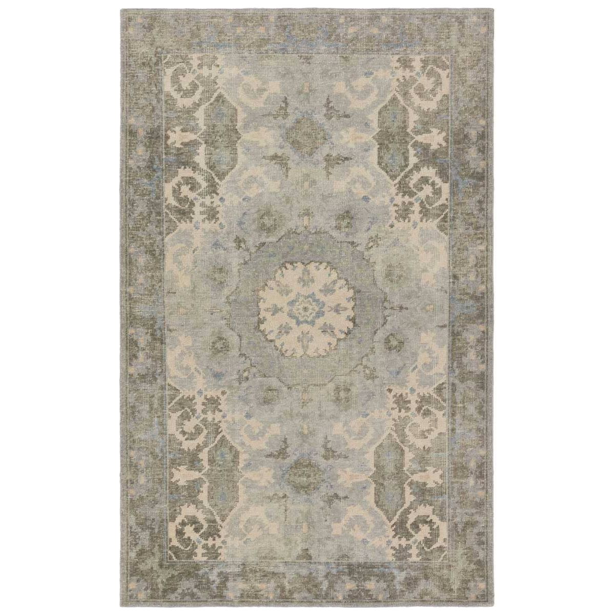 Featuring Kai Modify Hand-Knotted Rug by Jaipur Living at Amethyst Home. The artisan-made Kai collection effortlessly blends the contemporary influence of color with traditionally timeless looks. Exceptionally made and artfully designed, the hand knotted Modify area rug infuses homes with vintage allure. This wool accent boasts an elegant center medallion . Amethyst Home provides interior design, new home construction design consulting, vintage area rugs, and lighting in the Des Moines metro area.