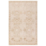 Featuring Lumal Barine Rug by Jaipur Living at Amethyst Home. Distressed, vintage designs offer an elevated tone for the Lumal Collection. The Barine rug features Southwestern-inspired medallions and a thin geometric border in tones of tan and cream. This machine washable rug is stain resistant and easy to clean, perfect for homes with children and pets. Th. Amethyst Home provides interior design, new home construction design consulting, vintage area rugs, and lighting in the San Diego metro area.
