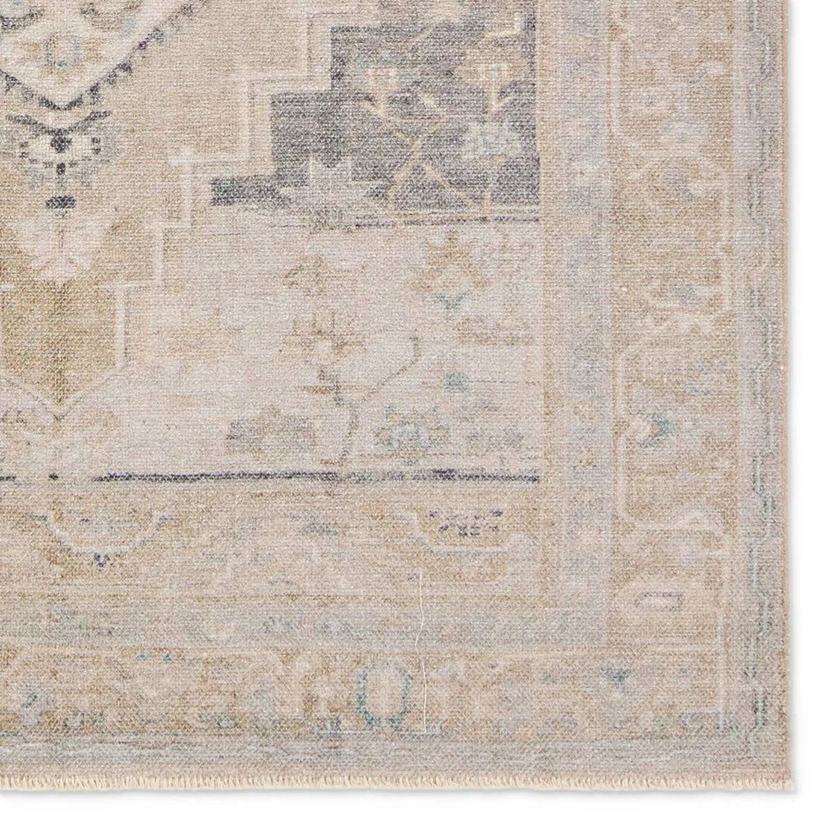 Featuring Lumal Pasain Rug by Jaipur Living at Amethyst Home. Distressed, vintage designs offer an elevated tone for the Lumal Collection. The Pasin rug features an updated traditional inspired medallion and multiple floral borders in tones of navy, light green, cream, gray, and tan. This machine washable rug is stain resistant and easy to clean, perfect f. Amethyst Home provides interior design, new home construction design consulting, vintage area rugs, and lighting in the Alpharetta metro area.