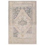 Featuring Lumal Pasain Rug by Jaipur Living at Amethyst Home. Distressed, vintage designs offer an elevated tone for the Lumal Collection. The Pasin rug features an updated traditional inspired medallion and multiple floral borders in tones of navy, light green, cream, gray, and tan. This machine washable rug is stain resistant and easy to clean, perfect for . Amethyst Home provides interior design, new home construction design consulting, vintage area rugs, and lighting in the Houston metro area.