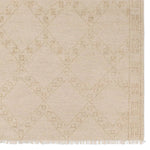 Featuring Merzouga Milada Hand-Knotted Rug by Jaipur Living at Amethyst Home. A stunning array of globally inspired designs in neutral tones define the handknotted Merzouga by Heja Home Milada. The Moroccan-inspired Milada design showcases geometric diamond pattern in cream and tan tones. The wool pile is soft underfoot and inherently stain-resistant. Handcraf. Amethyst Home provides interior design, new home construction design consulting, vintage area rugs, and lighting in the Boston metro area.