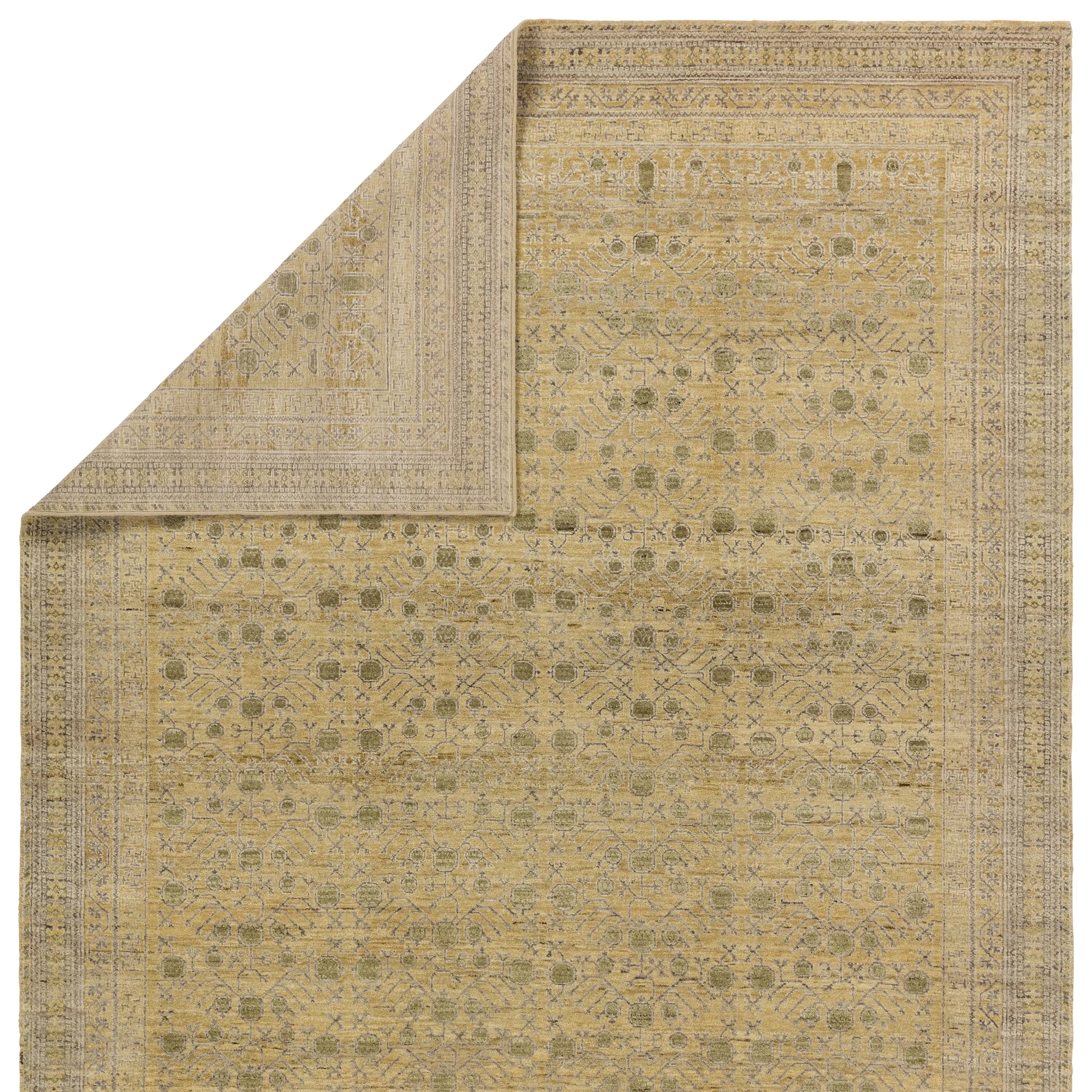 Featuring Mihret Delacor Hand Knotted Rug by Jaipur Living at Amethyst Home. The handknotted Mihret collection gathers inspiration from traditional patterns that offer elegance and a refined, modern colorway. Expertly handcrafted in India with 64 knots per square inch for unparalleled quality, the Delacor design features traditional trellis and geometric deta. Amethyst Home provides interior design, new home construction design consulting, vintage area rugs, and lighting in the Houston metro area.