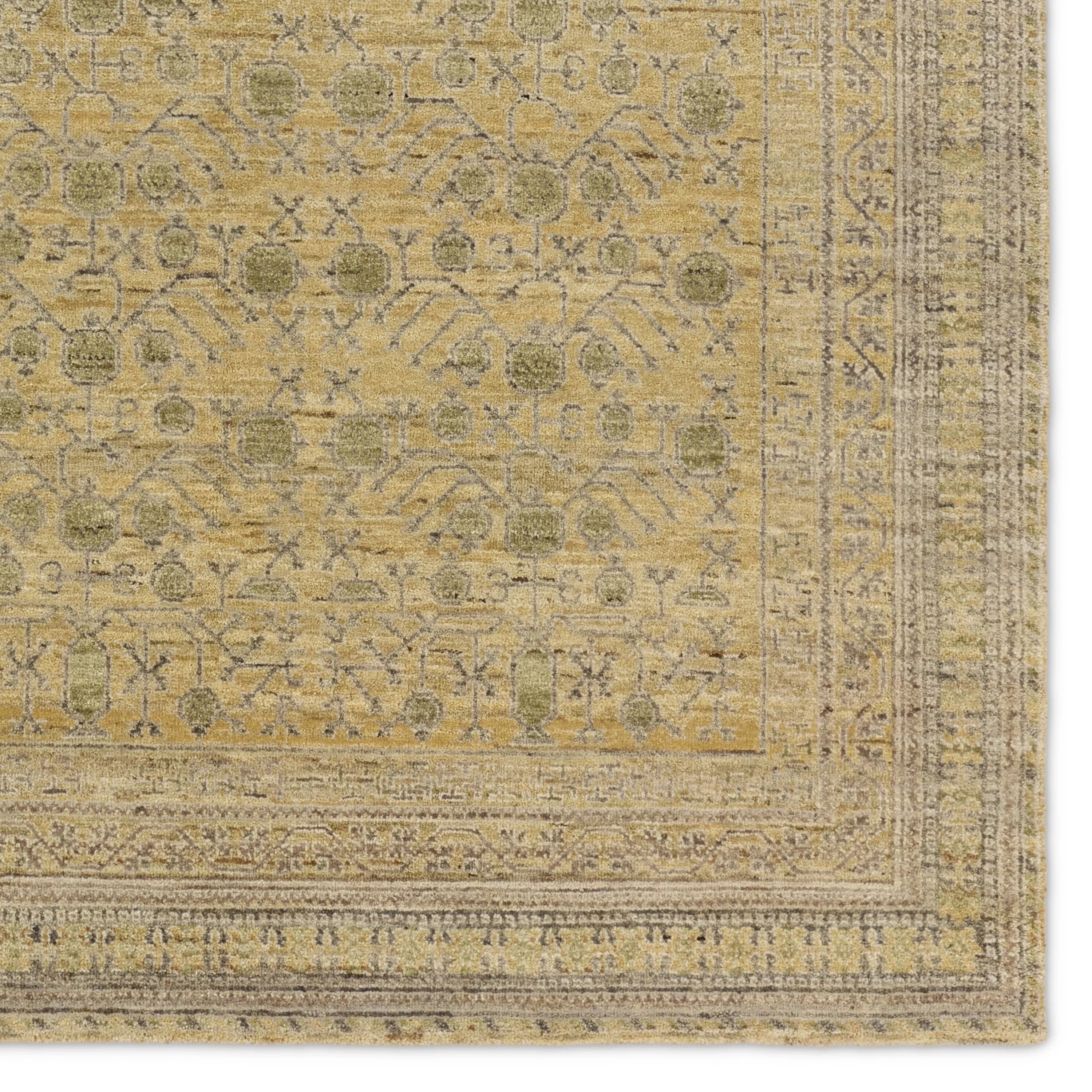 Featuring Mihret Delacor Hand Knotted Rug by Jaipur Living at Amethyst Home. The handknotted Mihret collection gathers inspiration from traditional patterns that offer elegance and a refined, modern colorway. Expertly handcrafted in India with 64 knots per square inch for unparalleled quality, the Delacor design features traditional trellis and geometric detail. Amethyst Home provides interior design, new home construction design consulting, vintage area rugs, and lighting in the Miami metro area.