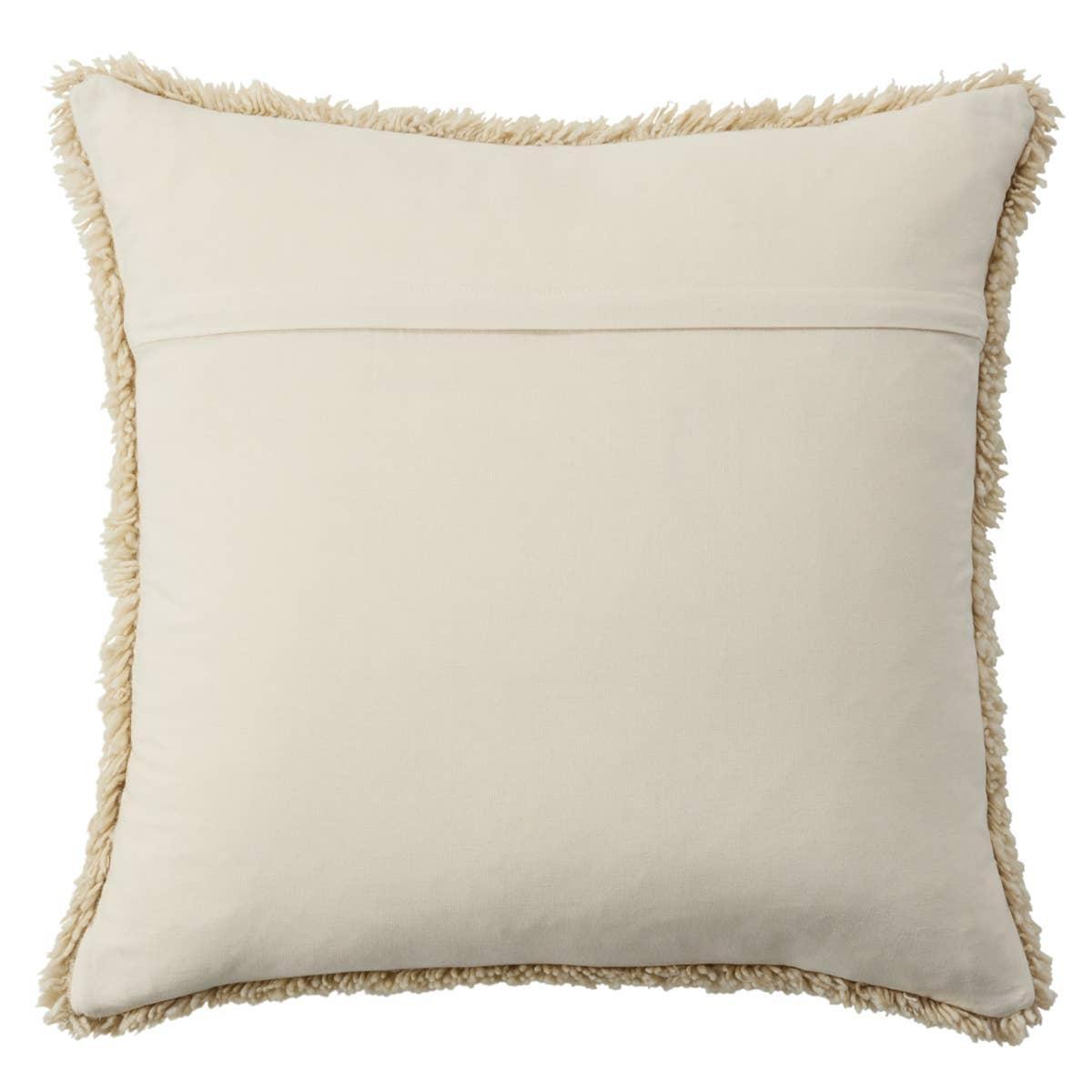 Featuring Montane Jardine Pillow by Jaipur Living at Amethyst Home. The hand-knotted Montane Jardine imbues spaces with modern Moroccan vibes and high-quality craftsmanship. This richly textured assortment of pillows features premium wool and silk blended fibers and an exceptional Persian knot quality. The shag Jardine pillow delights in a cozy cream colorway. Amethyst Home provides interior design, new home construction design consulting, vintage area rugs, and lighting in the Seattle metro area.