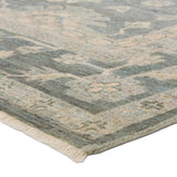 Featuring Orenda Kerensa Hand-Knotted Rug by Jaipur Living at Amethyst Home. The Orenda Kerensa features heirloom-quality designs of muted and uniquely updated Old World patterns. The Kerensa area rug boasts a beautifully washed medallion motif with an antique Oushak-inspired vibe. The cream tone is accented with cool blues, greens, and warm beige hues for add. Amethyst Home provides interior design, new home construction design consulting, vintage area rugs, and lighting in the Boston metro area.