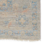 Featuring Orenda Kerensa Hand-Knotted Rug by Jaipur Living at Amethyst Home. The Orenda Kerensa Rug features heirloom-quality designs of muted and uniquely updated Old World patterns. The Kerensa area rug boasts a beautifully washed medallion motif with ornate and fine-lined details. The light taupe tone is accented with cool blue, warm beige, and light gray hues for added depth and intrigue. T. Amethyst Home provides interior design services, furniture, rugs, and lighting in the Omaha metro area.