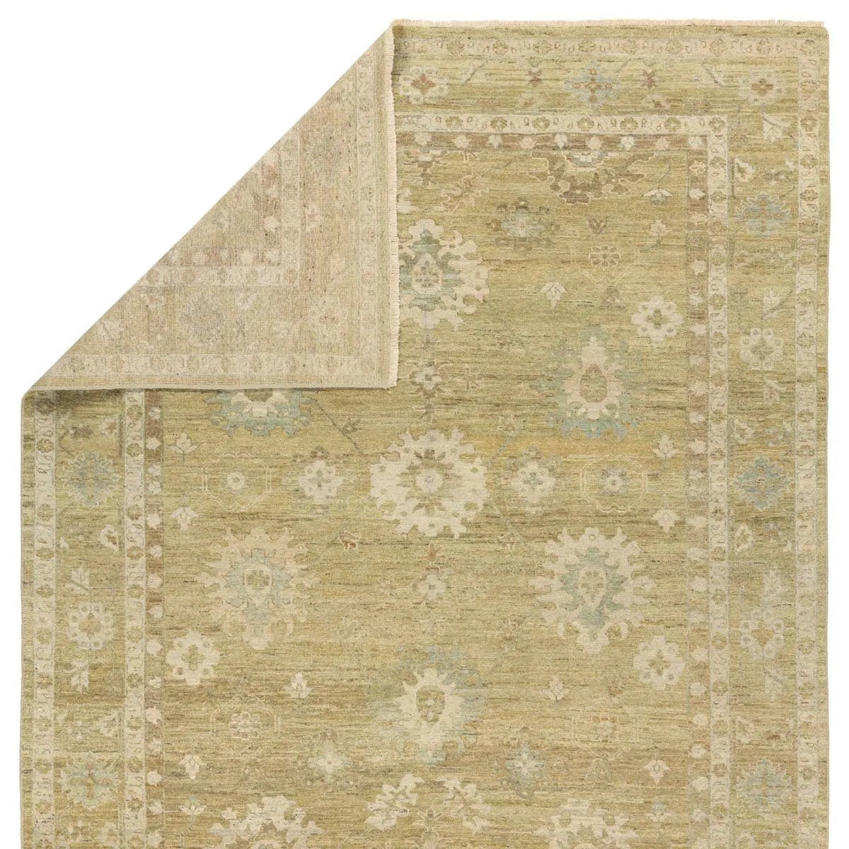 Featuring Orenda Khalla Hand-Knotted Rug by Jaipur Living at Amethyst Home. The Onessa Khalla marries traditional motifs with soft, subdued colorways for the perfect blend of fresh and time-honored style. These hand-knotted wool rugs feature a hand-sheared quality that lends the design a coveted vintage impression. The Challa rug features a floral, trellis patt. Amethyst Home provides interior design, new home construction design consulting, vintage area rugs, and lighting in the Tampa metro area.
