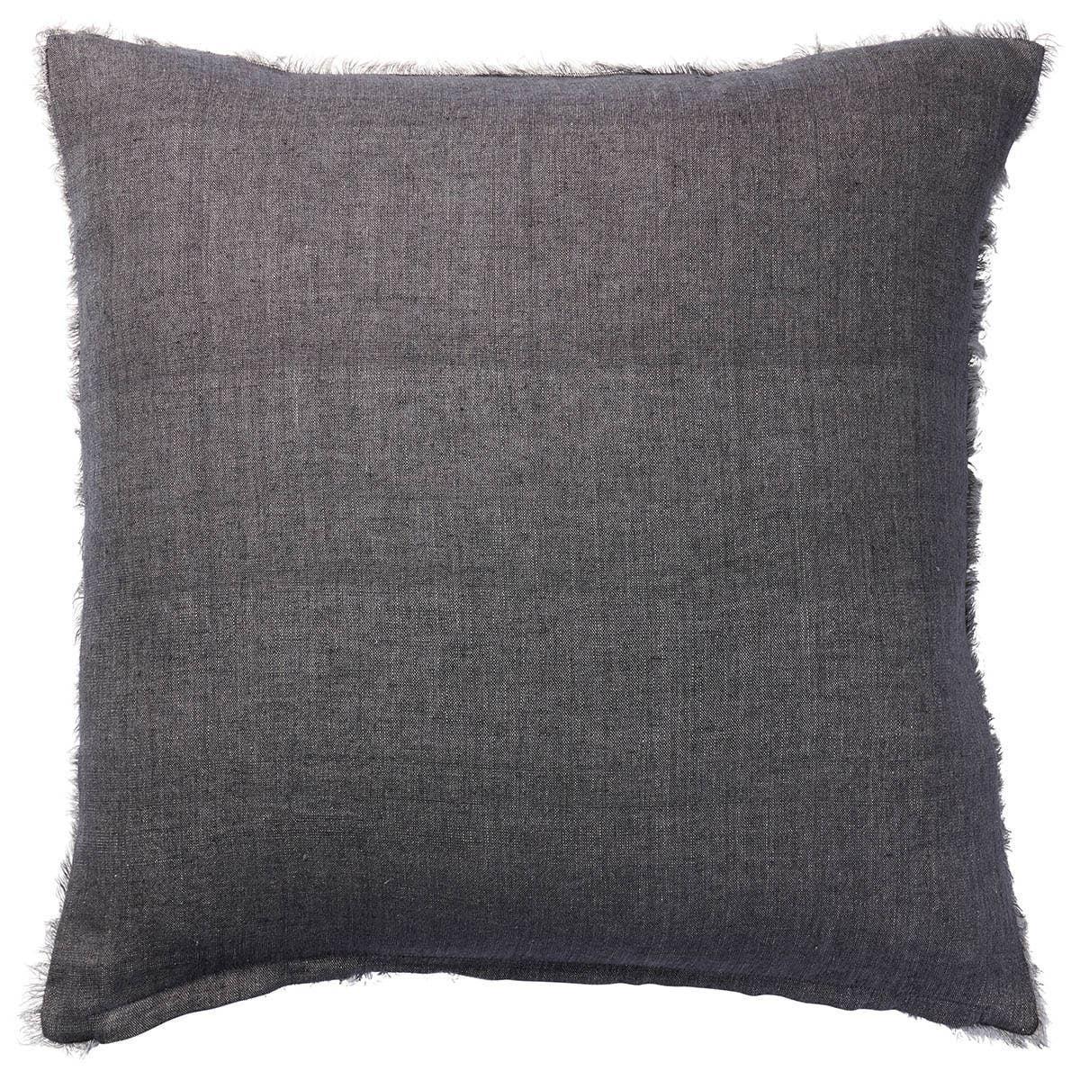 Featuring Origins Cassis Pillow by Jaipur Living at Amethyst Home. Linen is a fiber that takes on a soft beauty the more it is washed and worn ? its beauty is shaped by daily life. The handmade Cassis pillow features a soft charcoal color and a natural fringe on all sides. The gentle texture brings subtle sophistication to any contemporary home.Indoor . Amethyst Home provides interior design, new home construction design consulting, vintage area rugs, and lighting in the Salt Lake City metro area.